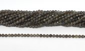 Smokey Quartz Faceted Round 4mm strand 92 beads-beads incl pearls-Beadthemup