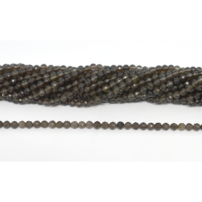 Smokey Quartz Faceted Round 4mm strand 92 beads