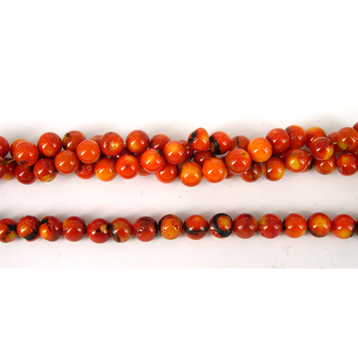 Coral AB Orange Round 10mm beads per strand 44Beads