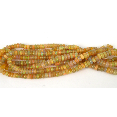 Opal Yellow Utopia Graduated  Polished Rondel beads per strand
