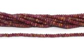 Ruby Dyed Faceted Rondel 3mm beads per strand 200Beads-beads incl pearls-Beadthemup