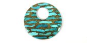 Turquoise w/Copper Pendant Donut 60mm-beads incl pearls-Beadthemup