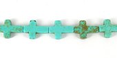 Howlite Dyed Cross 12x16mm Turq beads per strand 25Bead-beads incl pearls-Beadthemup