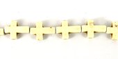 Howlite Cross 12x16mm White Strand 25 Beads-beads incl pearls-Beadthemup