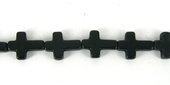 Howlite Dyed Cross 12x16mm Black beads per strand 25b-beads incl pearls-Beadthemup