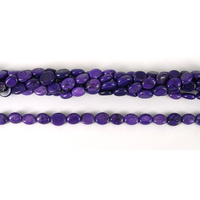 Howlite Dyed Flat Oval 7x9mm Purple/43Beads