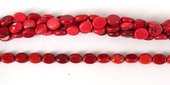 Howlite Dyed Flat Oval 7x9mm Red/43Beads-beads incl pearls-Beadthemup
