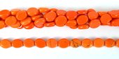 Howlite Dyed Flat Oval 7x9mm Orange/43Beads-beads incl pearls-Beadthemup