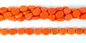 Howlite Dyed Flat Oval 7x9mm Orange/43Beads-beads incl pearls-Beadthemup