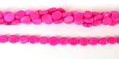 Howlite Dyed Flat Oval 7x9mm Hot Pink/43Bead-beads incl pearls-Beadthemup