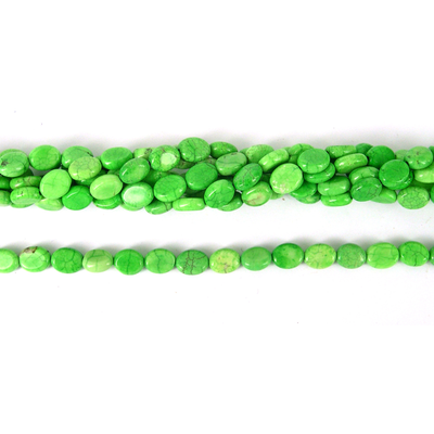 Howlite Dyed Flat Oval 7x9mm Green/43Beads