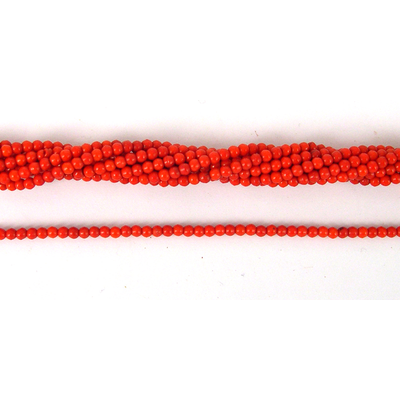 Howlite Dyed Round 2mm Orange beads per strand 165Beads