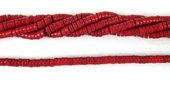 Howlite Dyed Heshi 3x6mm Red beads per strand 120Beads-beads incl pearls-Beadthemup