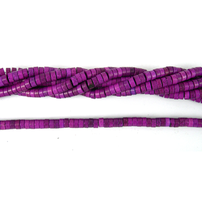 Howlite Dyed Heshi 3x6mm Violet beads per strand 120b