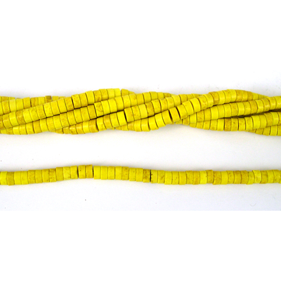 Howlite Dyed Heshi 3x6mm Yellow/120Beads