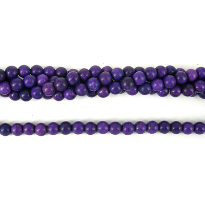 Howlite Dyed Round 8mm Purple beads per strand 49Beads
