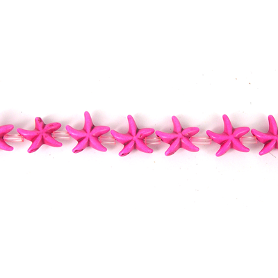 Howlite Dyed Star 14mm Hot Pink beads per strand 25Bead