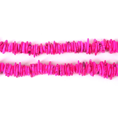 Howlite Dyed Disk 16mm Pink/Beads