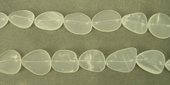 Clear Quartz Matt 2 hole Flat Nugget 25mm-beads incl pearls-Beadthemup