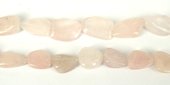 Rose Quartz 2 hole Flat Nugget app 25mm-beads incl pearls-Beadthemup