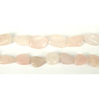 Rose Quartz 2 hole Flat Nugget app 25mm