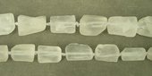 Clear Quartz Matt Rectangle Nugget 20x12mm st-beads incl pearls-Beadthemup