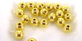 Base Metal Bead Round 6mm 20 pack Gold-findings-Beadthemup