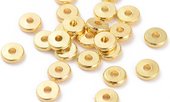 Base Metal bead Disc 6mm GOLD 50 pack-findings-Beadthemup