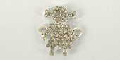 Base Metal Connecter Girl CZ 18x22mm 1 pack-findings-Beadthemup