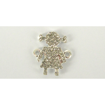 Base Metal Connecter Girl CZ 18x22mm 1 pack