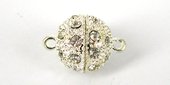 Base Metal Clasp CZ Magnetic 14mm round-findings-Beadthemup