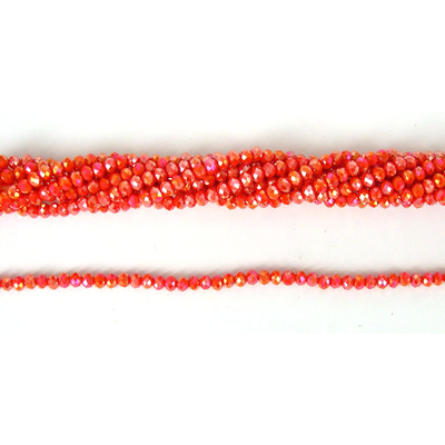 Chinese Crystal 4x3mm 100 beads Coral AB