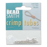 Silver Plt Base Crimp 2x1.5mm 100 pack-findings-Beadthemup