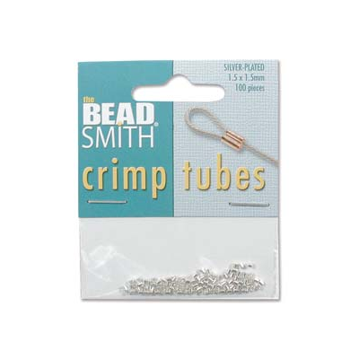 Silver Plt Base Crimp 2x1.5mm 100 pack