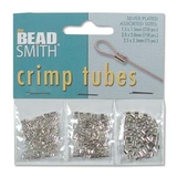 Silver Plt Base Crimp assorted pack-crimps and wire guardians-Beadthemup