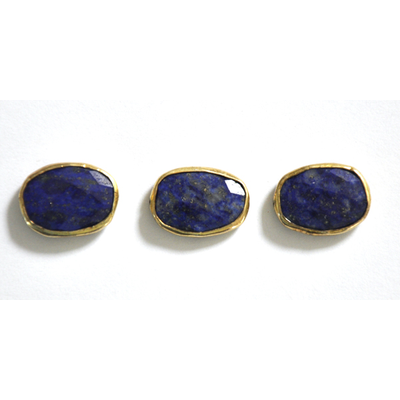 Vermeil Lapis oval bead 12x17mm EACH BEAD
