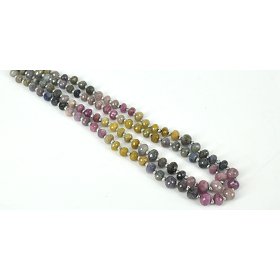 Sapphire Faceted Rondel strand