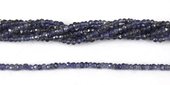 Iolite Faceted Rondel 3x2mm strand-beads incl pearls-Beadthemup