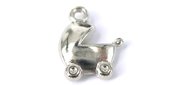 Base Metal Charm pram 15mm 20 pack-findings-Beadthemup