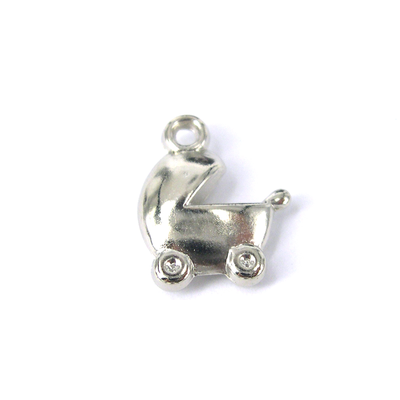 Base Metal Charm pram 15mm 20 pack