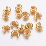 Gold Colour Plate Brass Crimp Cover 4mm 100 pack-findings-Beadthemup