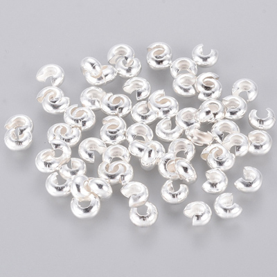 Silver Colour Plate Base Crimp Cover 4mm 100 pack