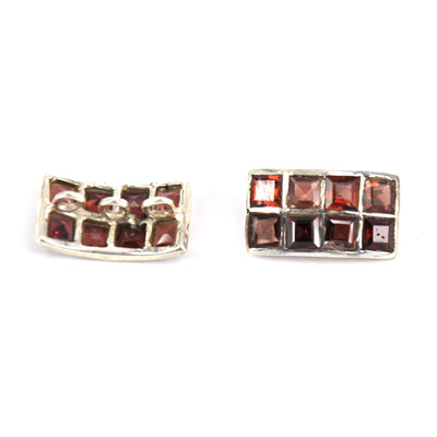 Sterling Silver 18x10mm Spacer Garnet