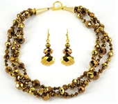 55cm Crystal Gold Necklace & Earring KIT-bead inspired projects-Beadthemup