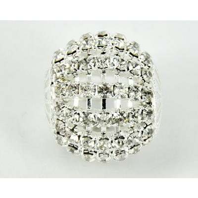 Brass Base Rhinestone ball 23mm Silver