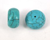 Howlite Dyed Rondel bead 20x11mm Turq-beads incl pearls-Beadthemup