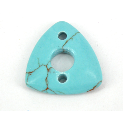 Dyed Howlite 2 hole 27x28 Triangle bead