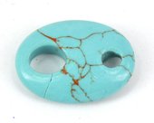 Dyed Howlite 2 hole 30x22 Oval bead-beads incl pearls-Beadthemup