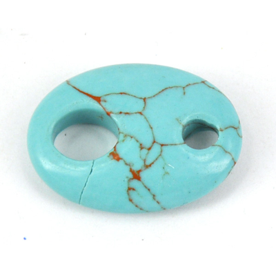 Dyed Howlite 2 hole 30x22 Oval bead