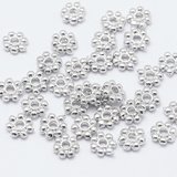 Rhodium plate Base Metal Beads Daisy 5mm 20 pack-findings-Beadthemup